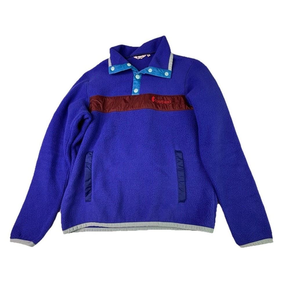 Cotopaxi Womens Size Small Quarter Snap Fleece Sweater Blue Color Block Pullover